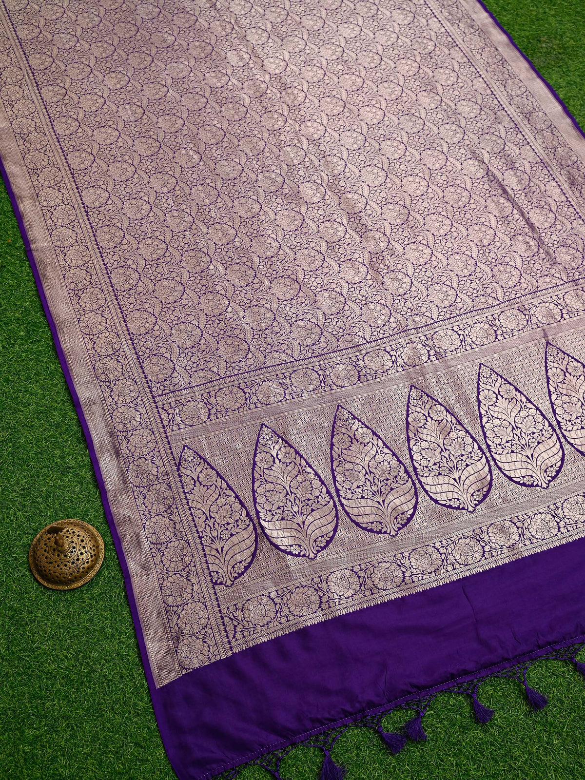 Purple Silk Brocade Handloom Banarasi Saree