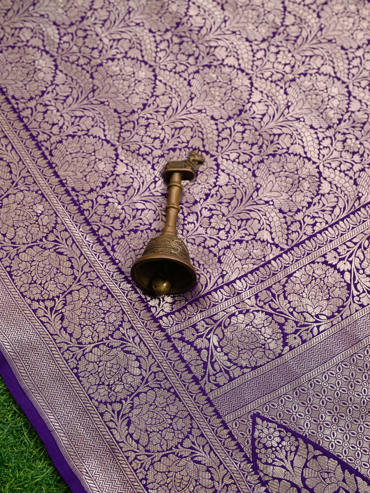 Purple Silk Brocade Handloom Banarasi Saree
