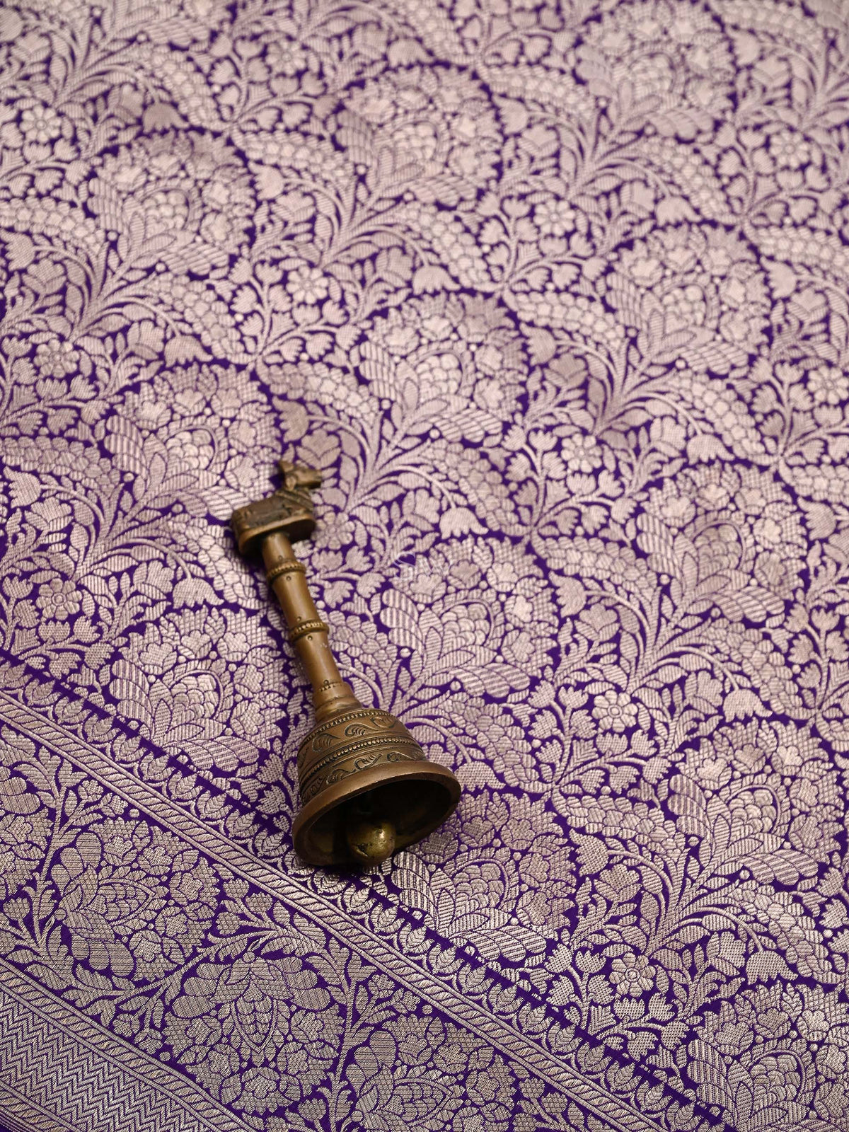 Purple Silk Brocade Handloom Banarasi Saree