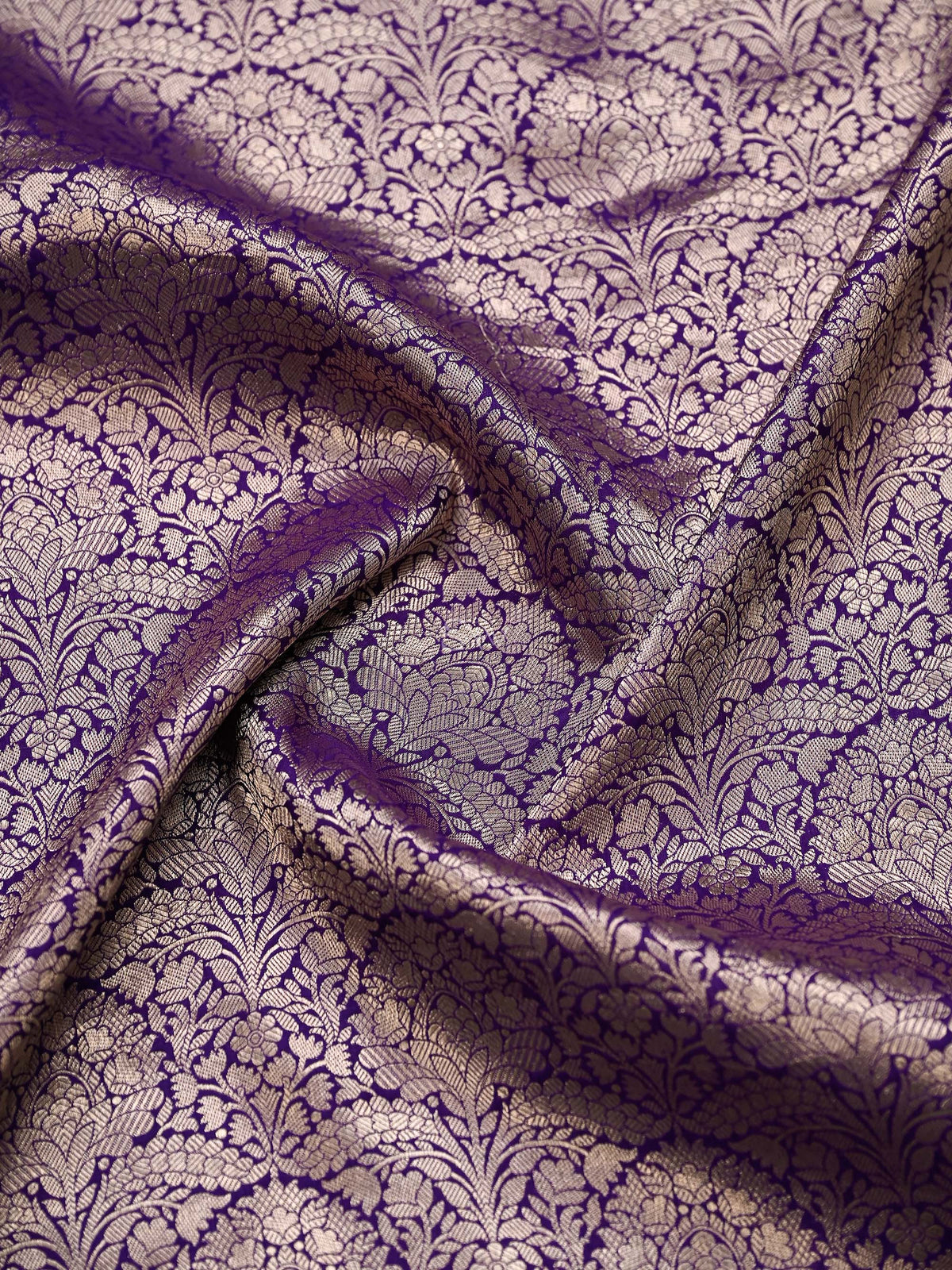 Purple Silk Brocade Handloom Banarasi Saree