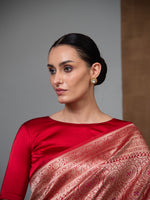 Red Meenakari Silk Brocade Handloom Banarasi Saree