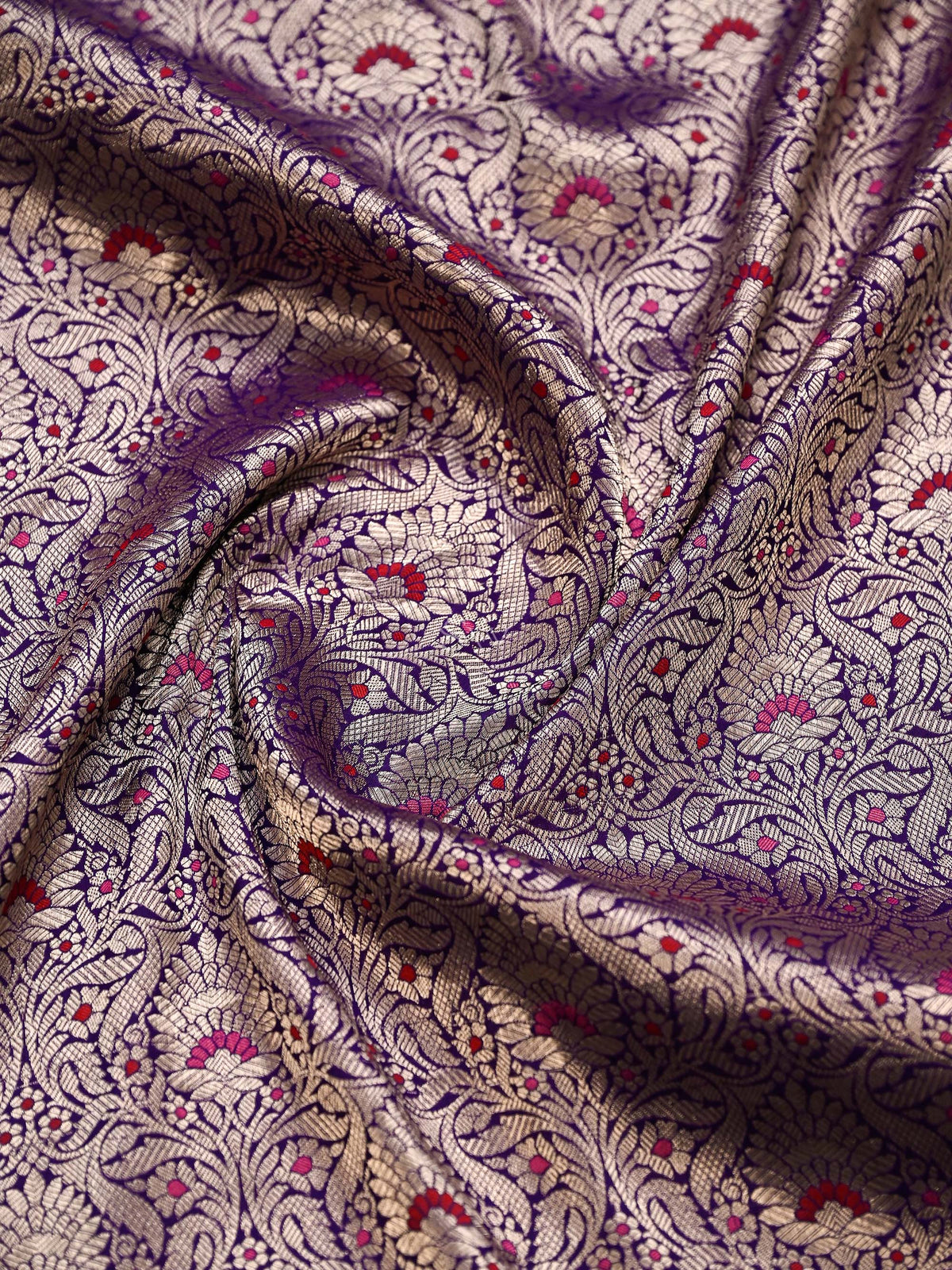 Purple Meenakari Silk Brocade Handloom Banarasi Saree
