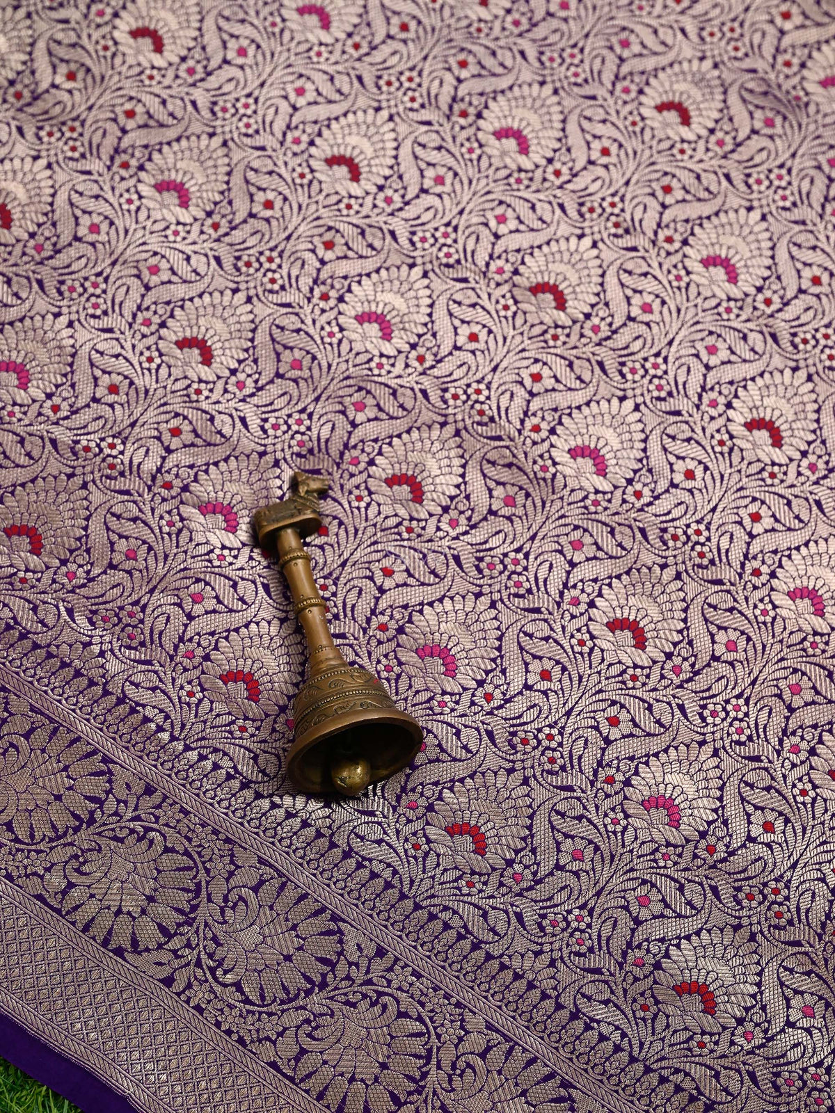 Purple Meenakari Silk Brocade Handloom Banarasi Saree