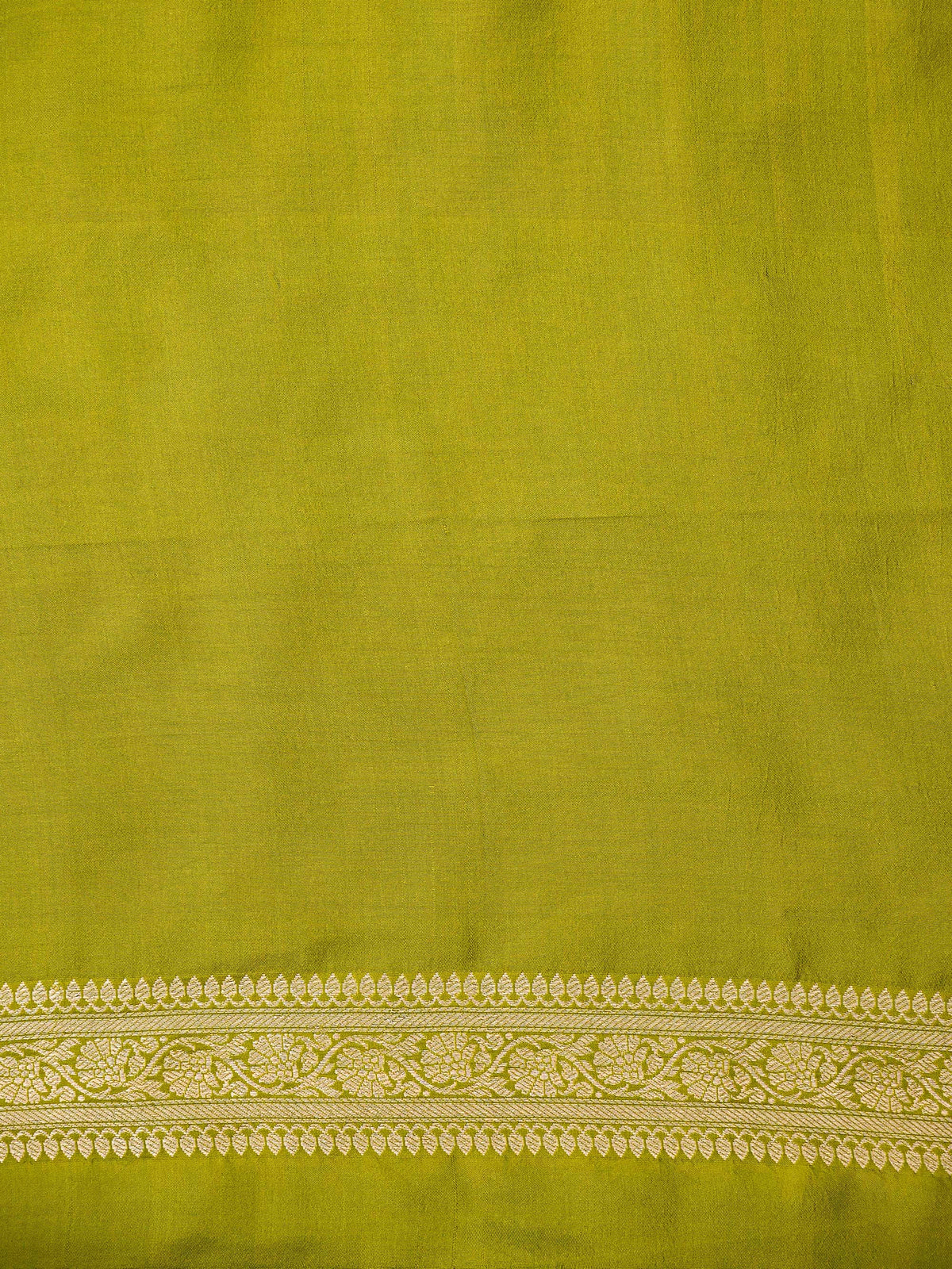 Lime Green Silk Brocade Handloom Banarasi Saree