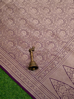 Dark Purple Silk Brocade Handloom Banarasi Saree