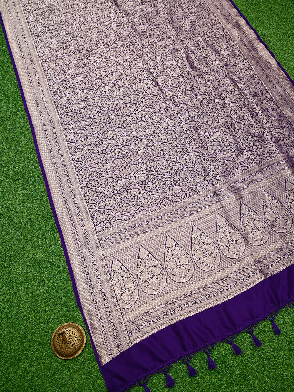 Purple Silk Brocade Handloom Banarasi Saree