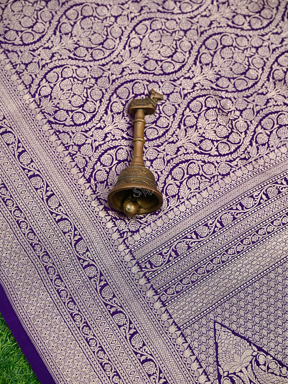 Purple Silk Brocade Handloom Banarasi Saree