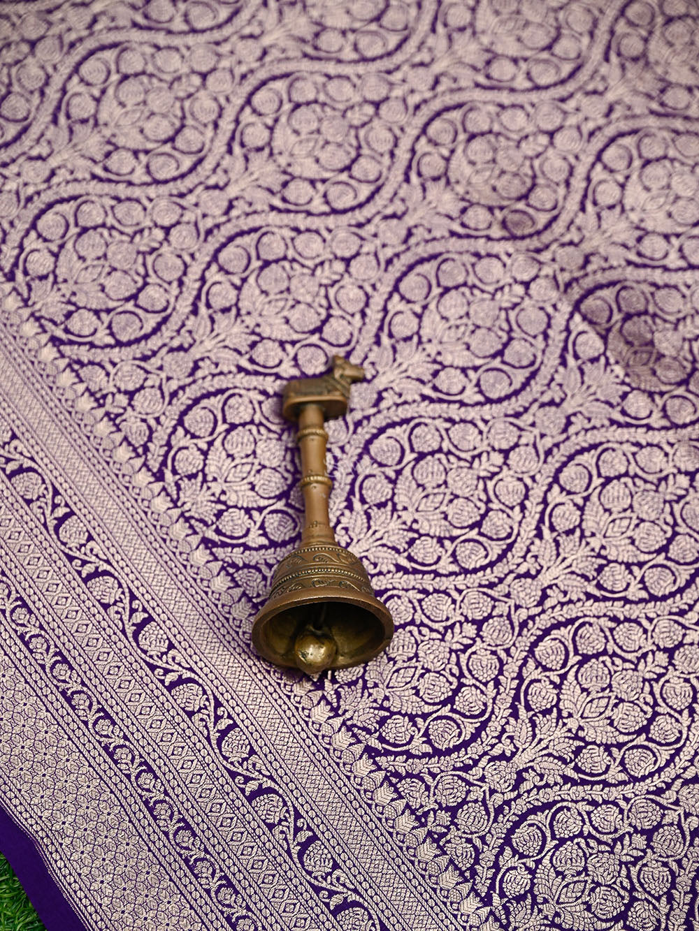 Purple Silk Brocade Handloom Banarasi Saree