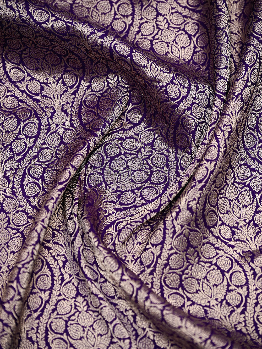 Purple Silk Brocade Handloom Banarasi Saree