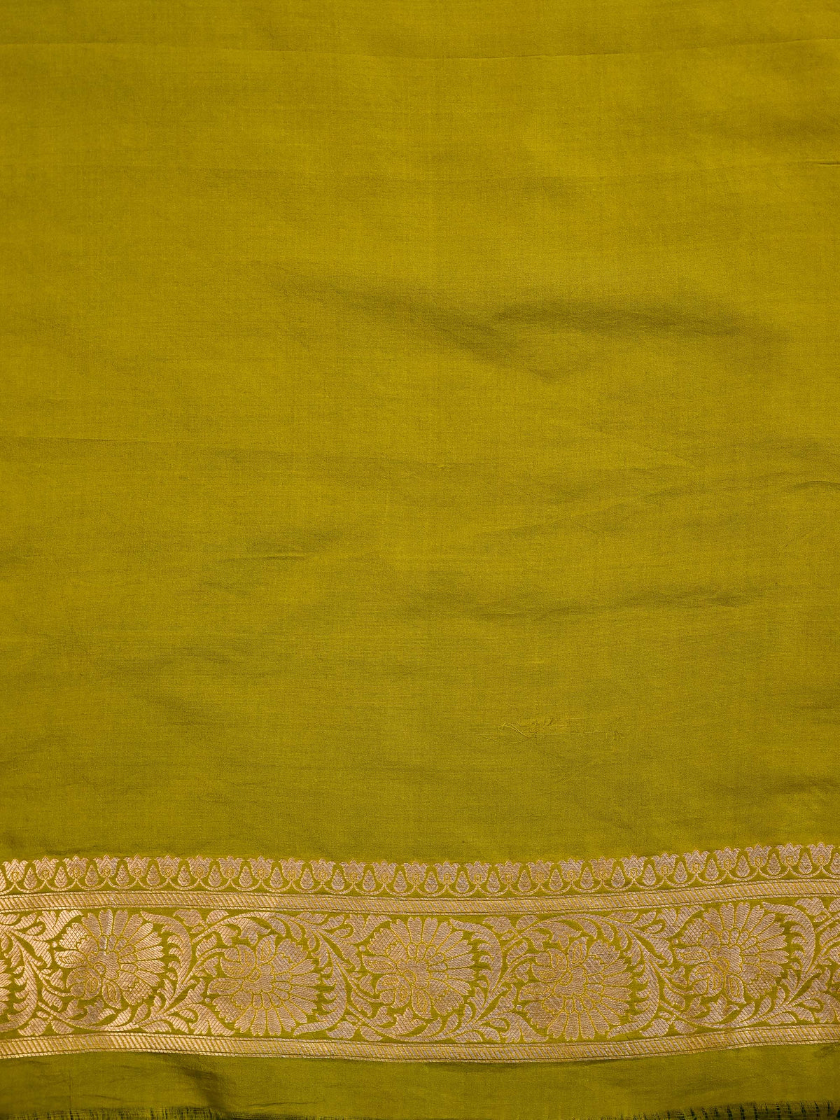 Lime Green Meenakari Silk Brocade Handloom Banarasi Saree