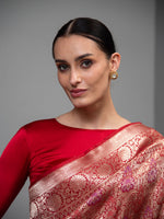 Red Meenakari Silk Brocade Handloom Banarasi Saree