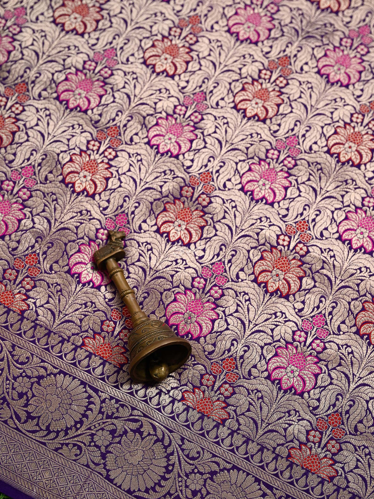 Purple Meenakari Silk Brocade Handloom Banarasi Saree