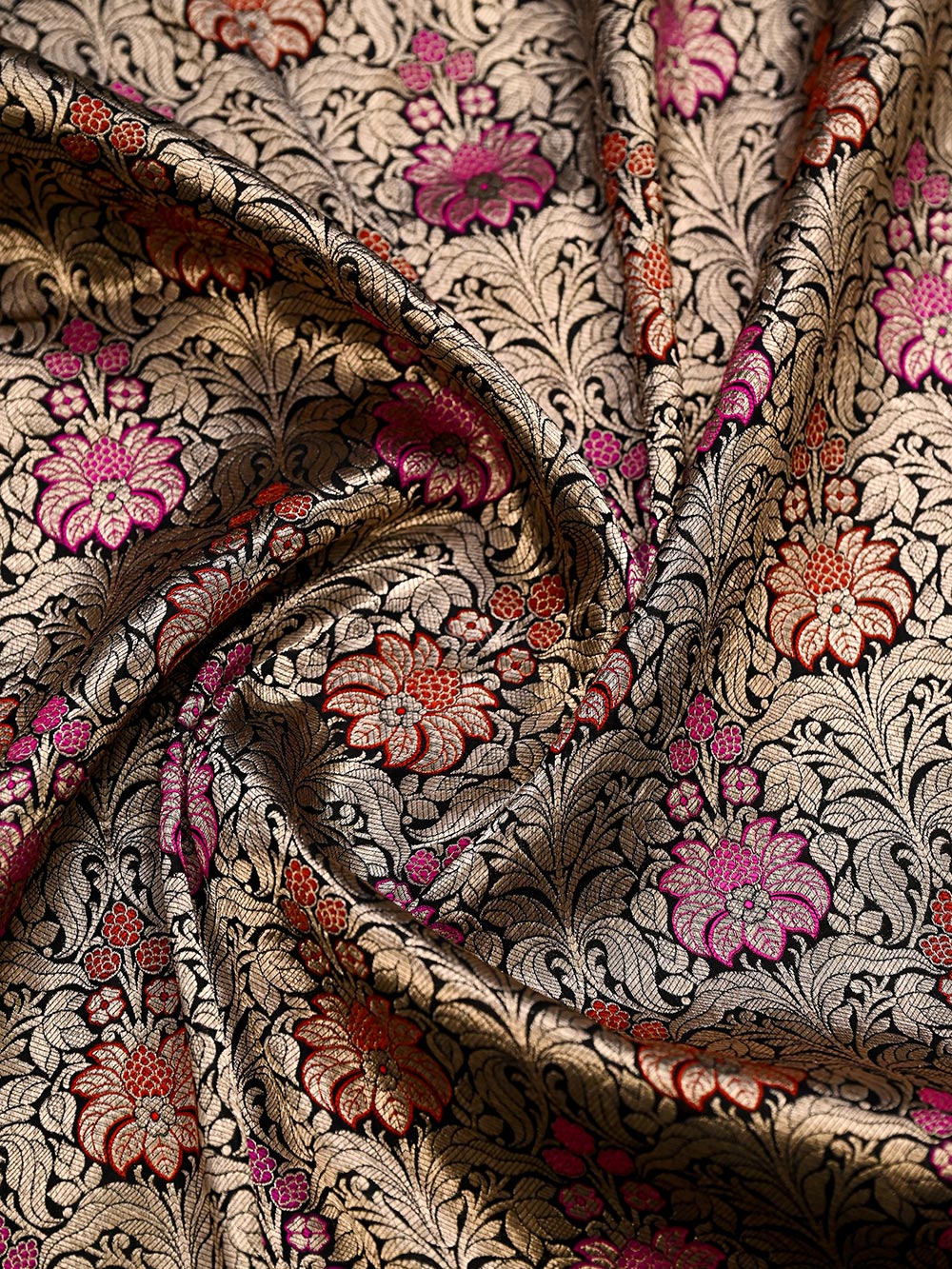 Black Meenakari Silk Brocade Handloom Banarasi Saree