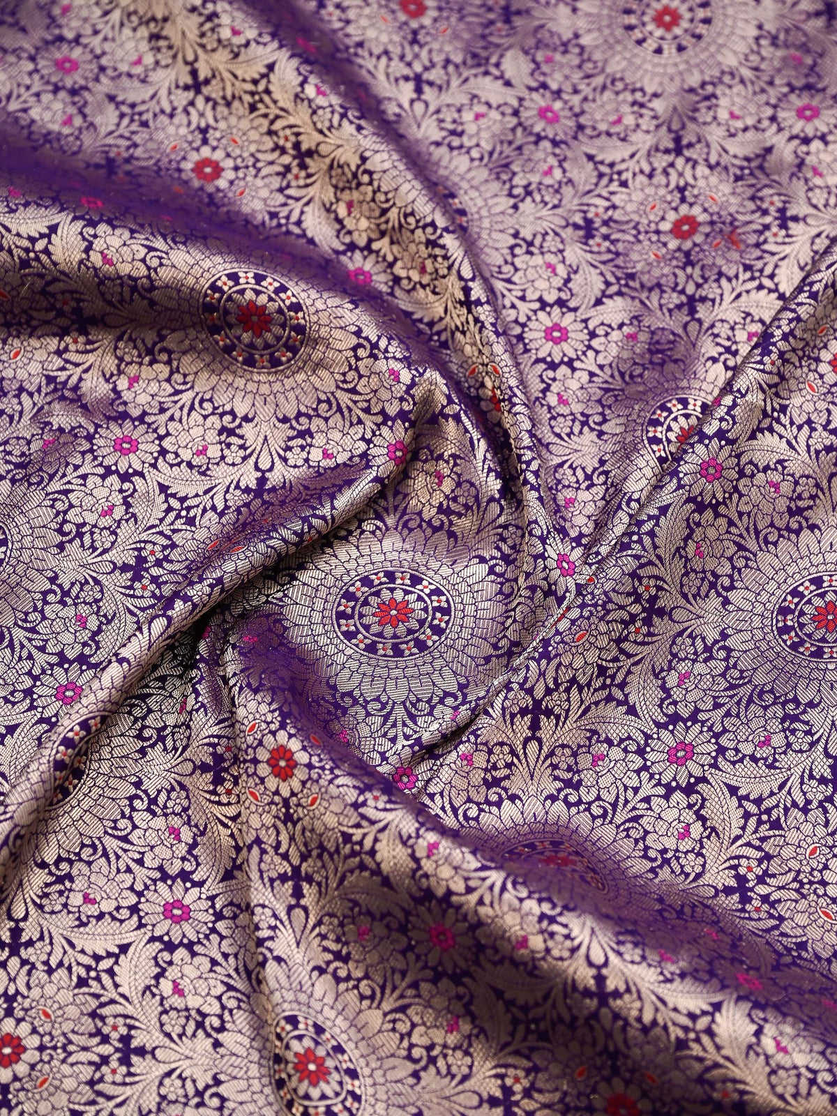 Purple Meenakari Silk Brocade Handloom Banarasi Saree
