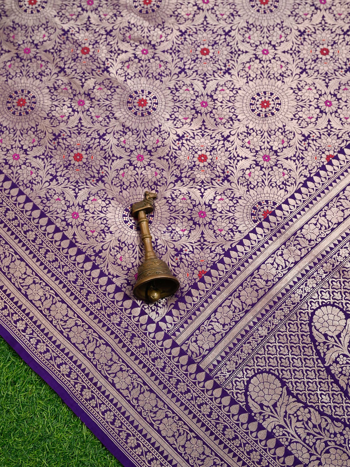 Purple Meenakari Silk Brocade Handloom Banarasi Saree