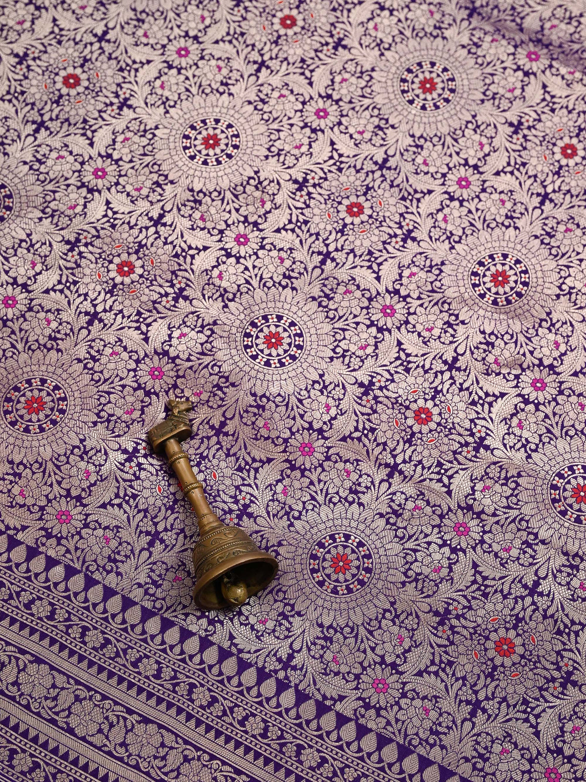 Purple Meenakari Silk Brocade Handloom Banarasi Saree