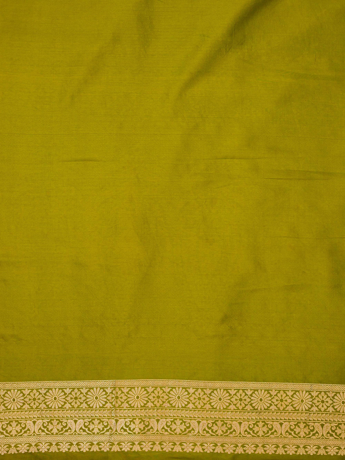 Lime Green Meenakari Silk Brocade Handloom Banarasi Saree