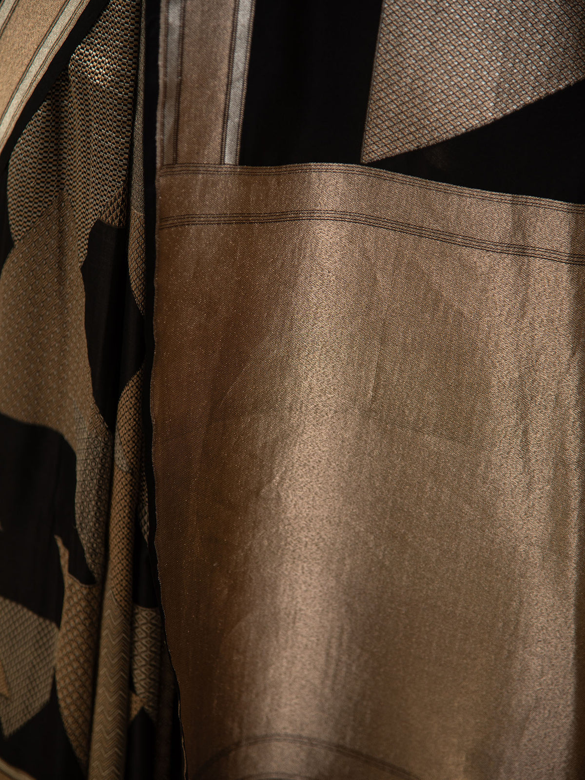 Black Katan Silk Handloom Banarasi Saree