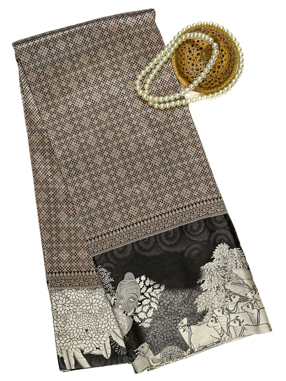 Black Silk Brocade Handloom Banarasi Saree