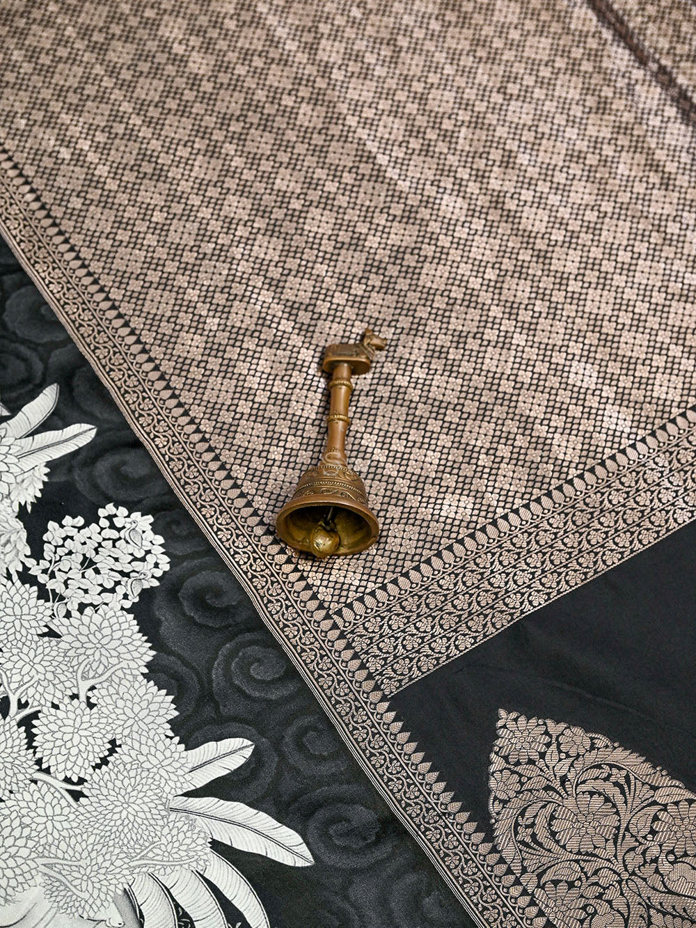 Black Silk Brocade Handloom Banarasi Saree