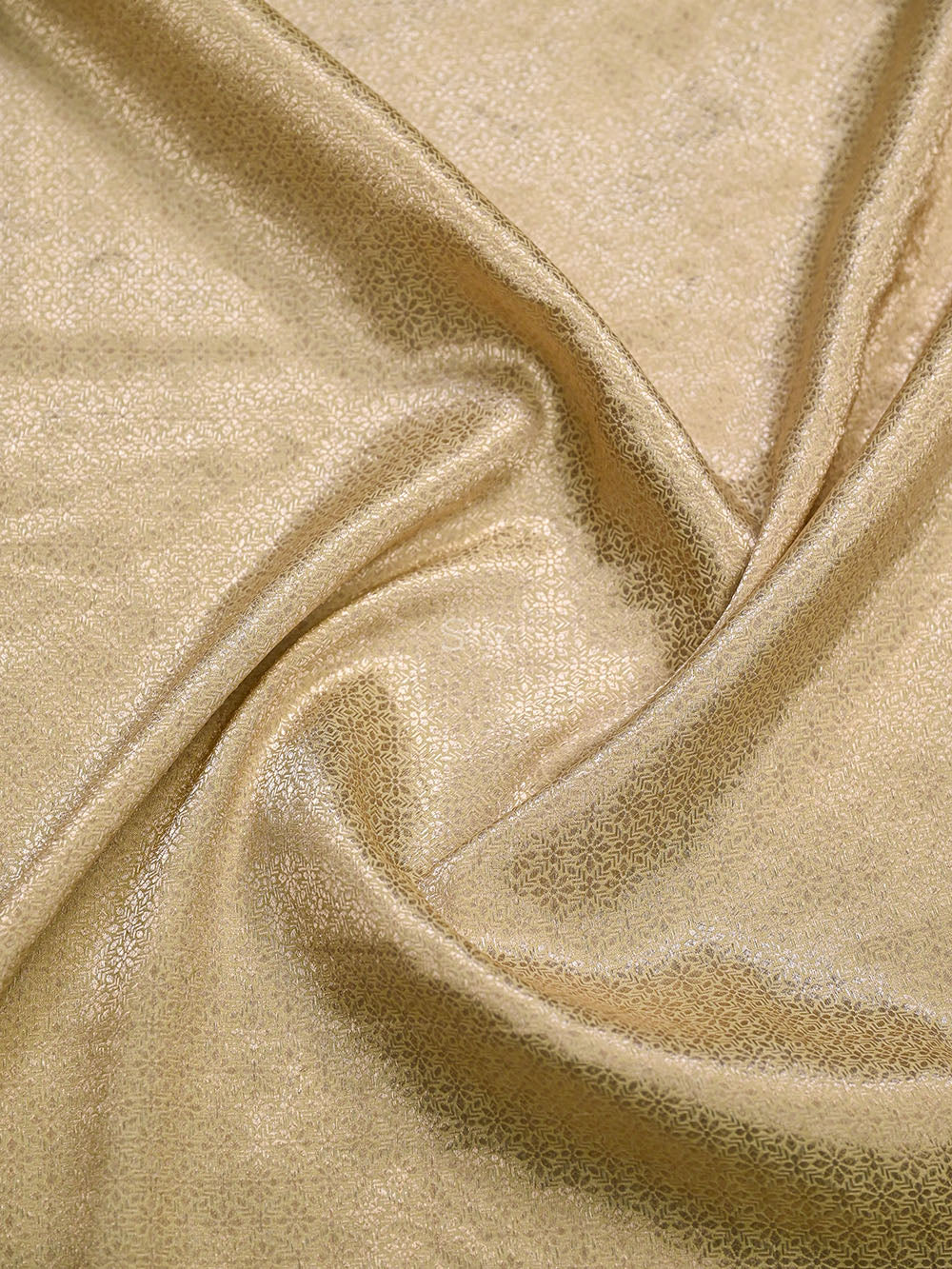 Beige Silk Brocade Handloom Banarasi Saree
