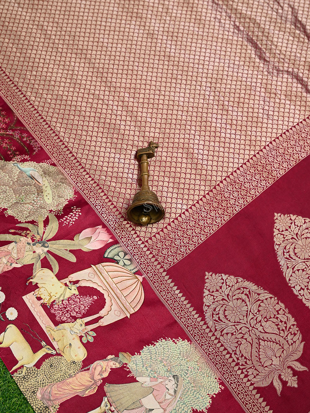 Dark Magenta Silk Brocade Handloom Banarasi Saree - Sacred Weaves