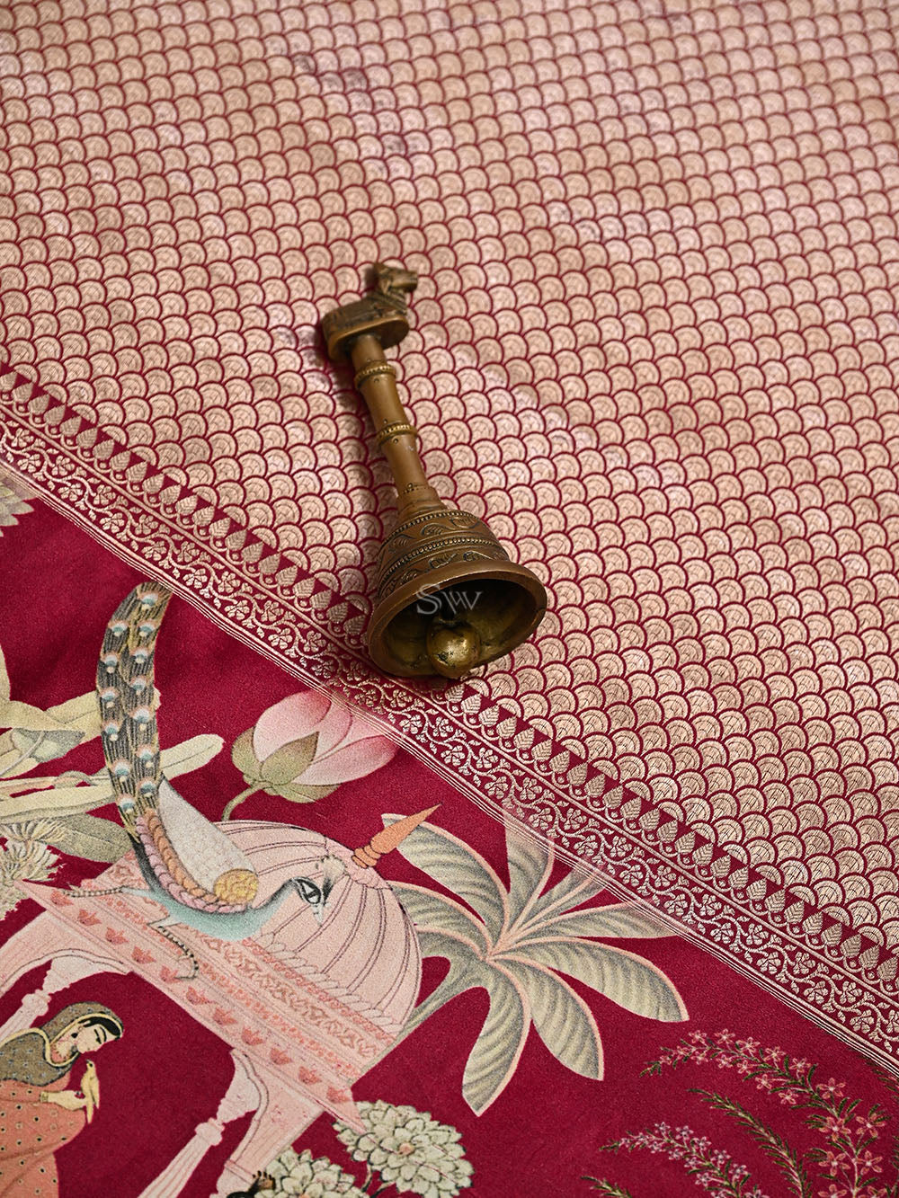 Dark Magenta Silk Brocade Handloom Banarasi Saree - Sacred Weaves