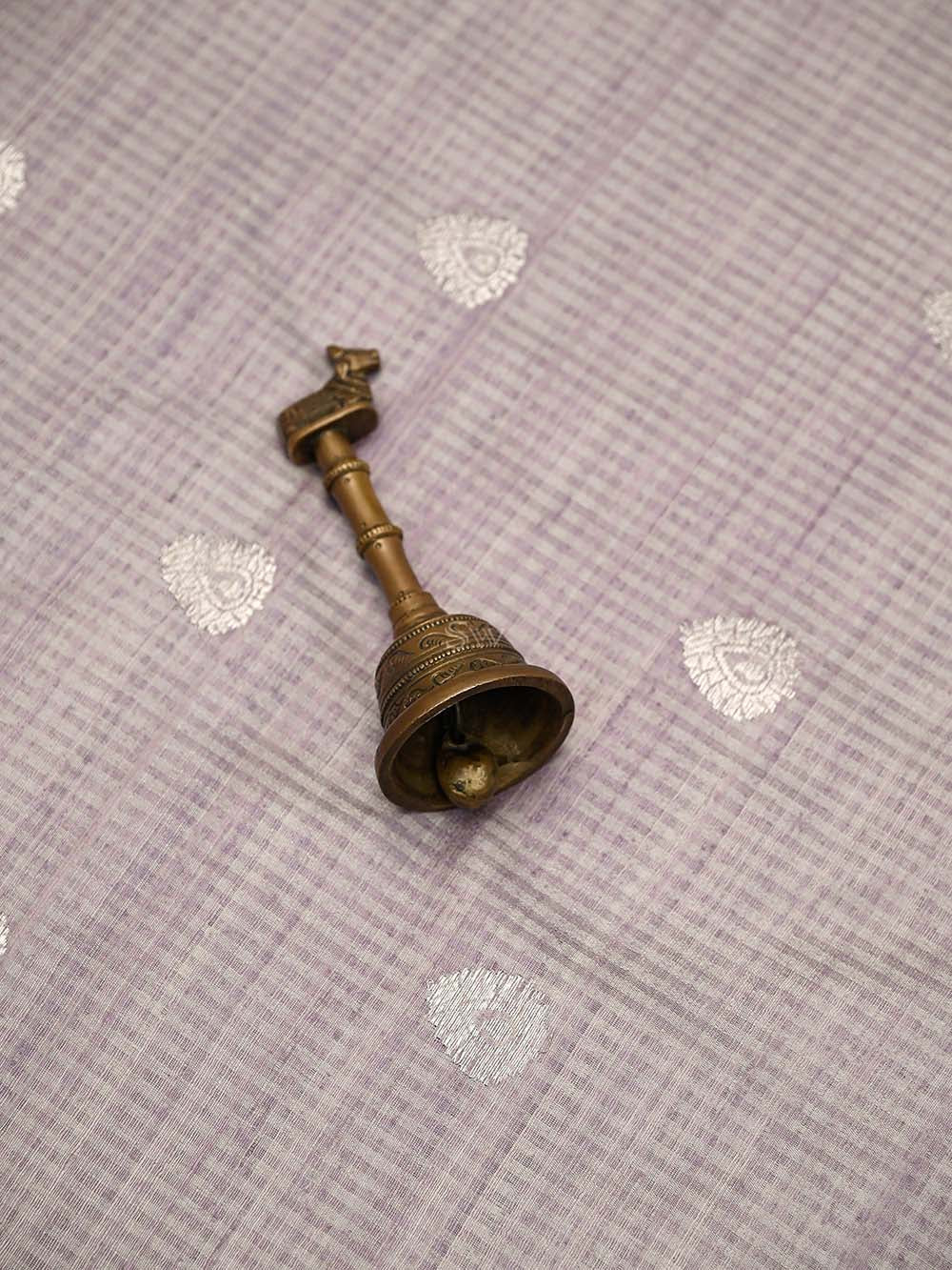 Pastel Lilac Booti Dupion Silk Handloom Banarasi Suit - Sacred Weaves