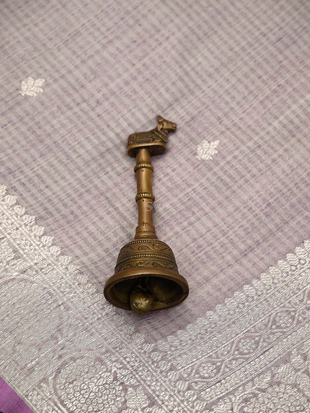 Pastel Lilac Booti Dupion Silk Handloom Banarasi Suit - Sacred Weaves