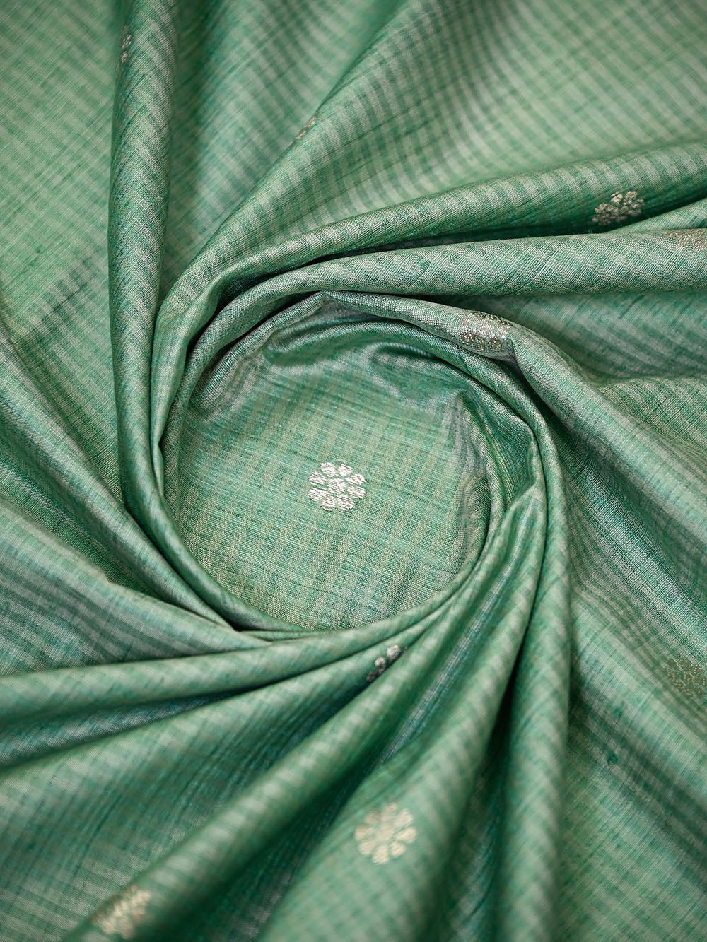 Seafoam Green Booti Dupion Silk Handloom Banarasi Suit - Sacred Weaves