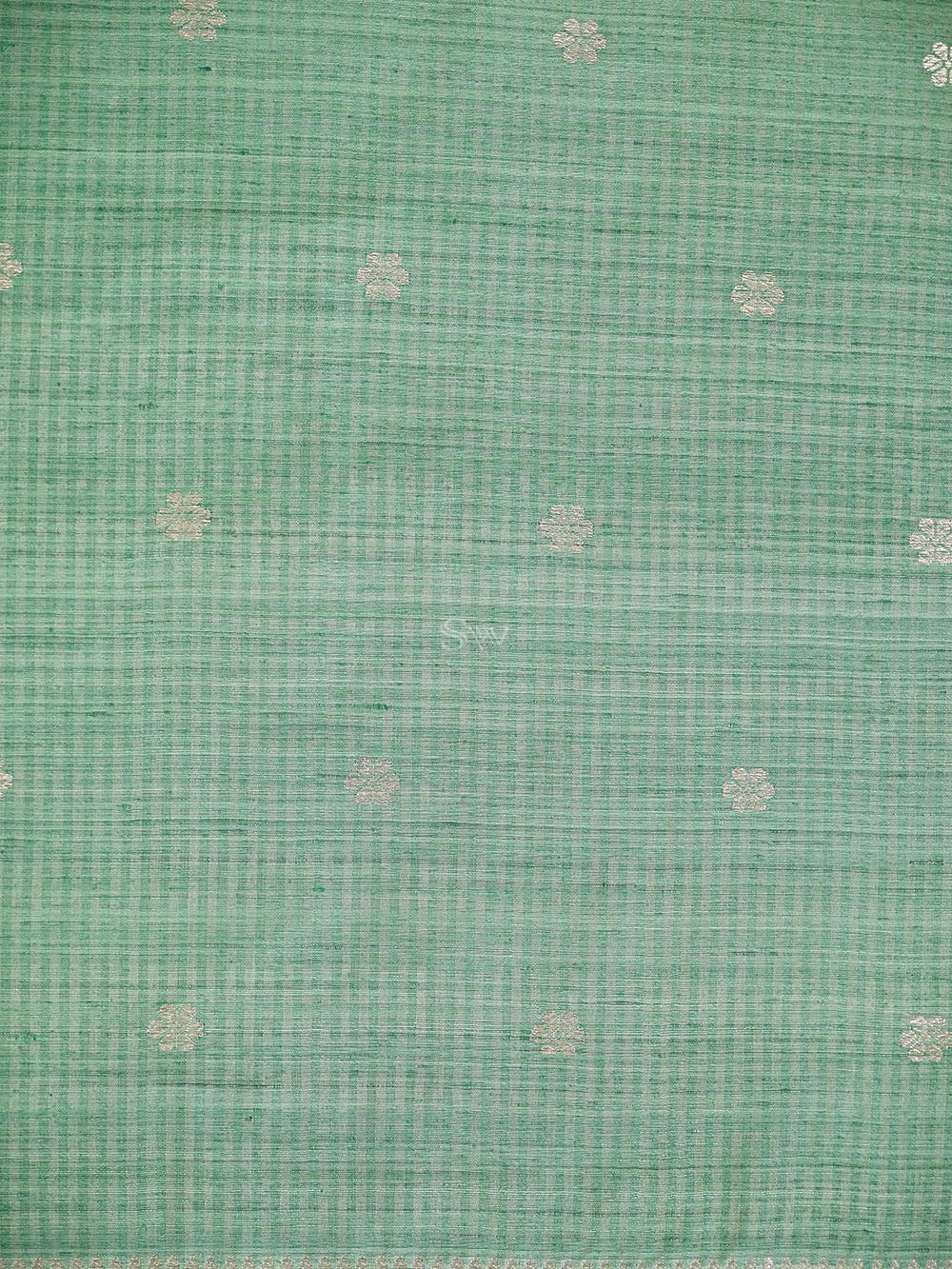 Seafoam Green Booti Dupion Silk Handloom Banarasi Suit - Sacred Weaves