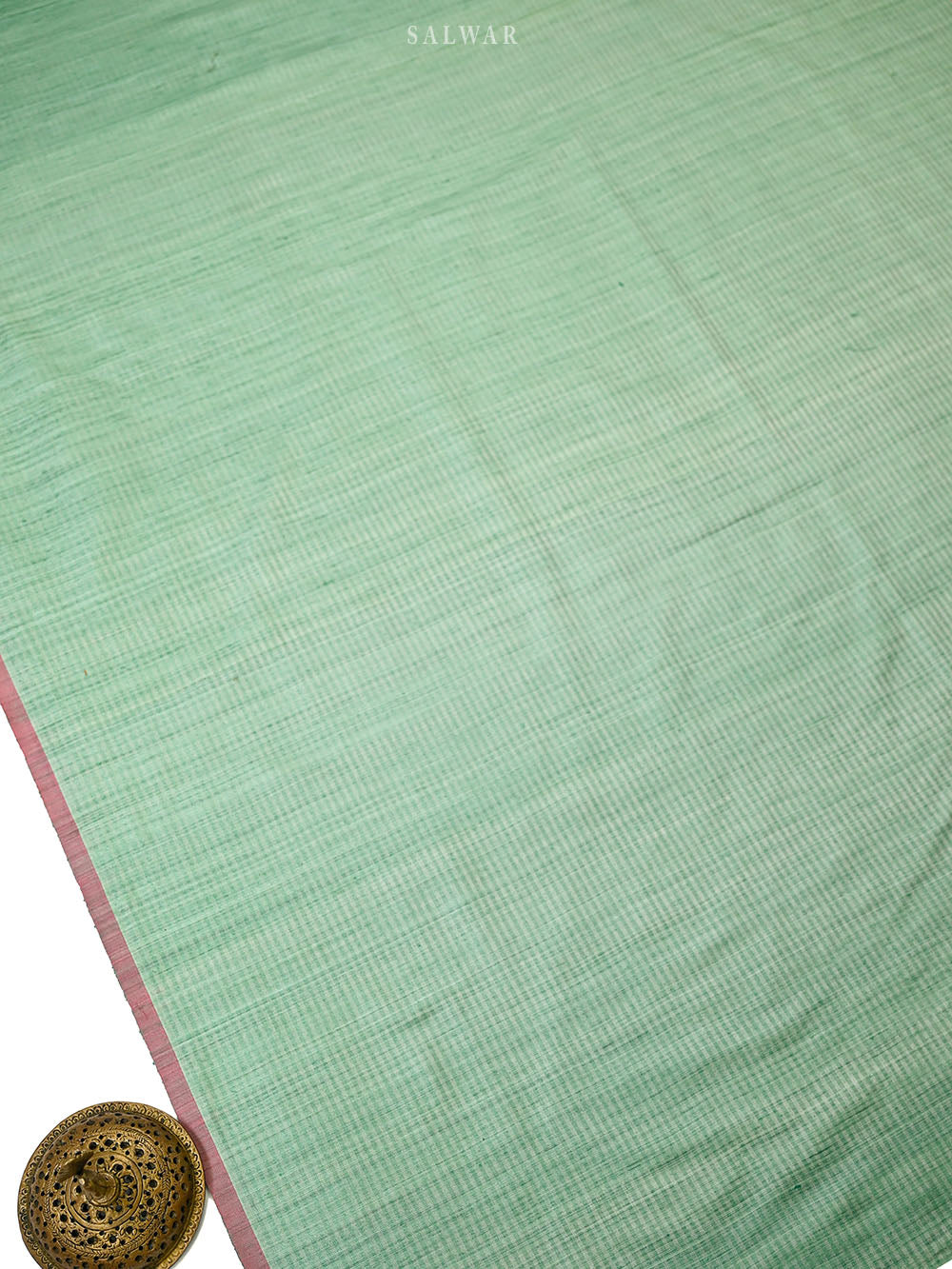 Seafoam Green Booti Dupion Silk Handloom Banarasi Suit - Sacred Weaves
