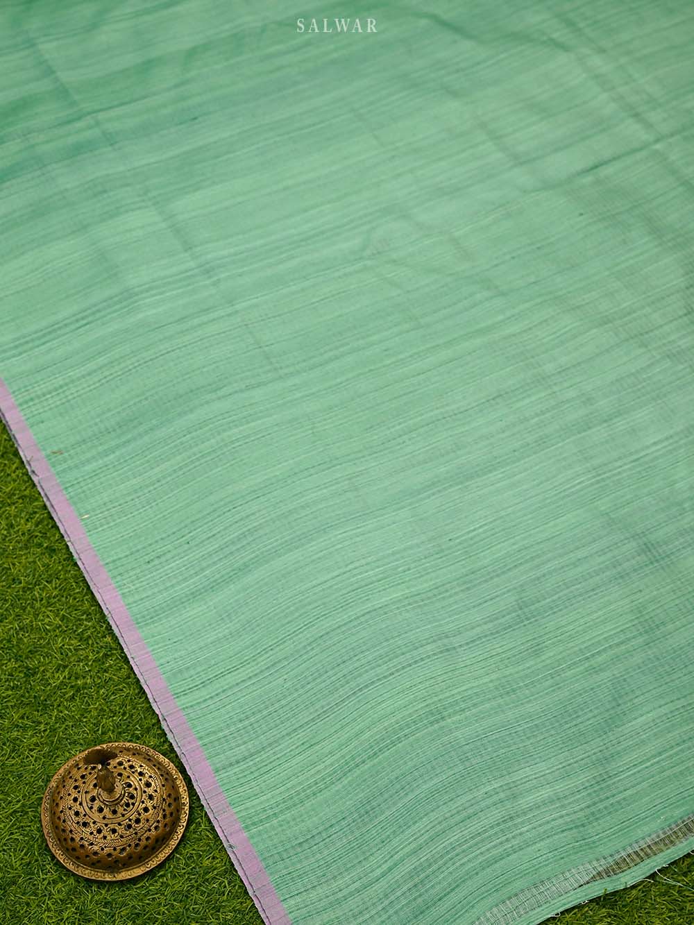 Sea Green Booti Dupion Silk Handloom Banarasi Suit - Sacred Weaves