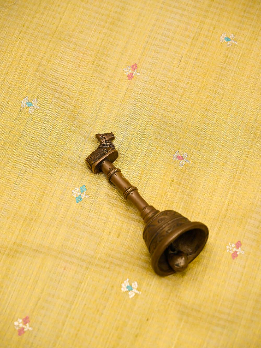 Yellow Booti Dupion Silk Handloom Banarasi Suit - Sacred Weaves