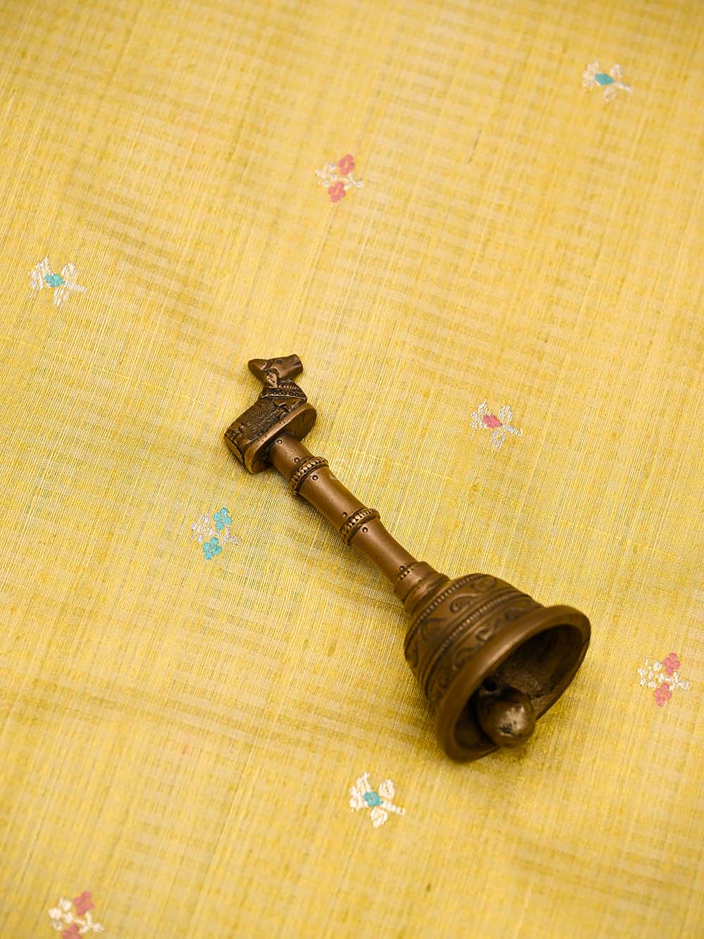 Yellow Booti Dupion Silk Handloom Banarasi Suit - Sacred Weaves