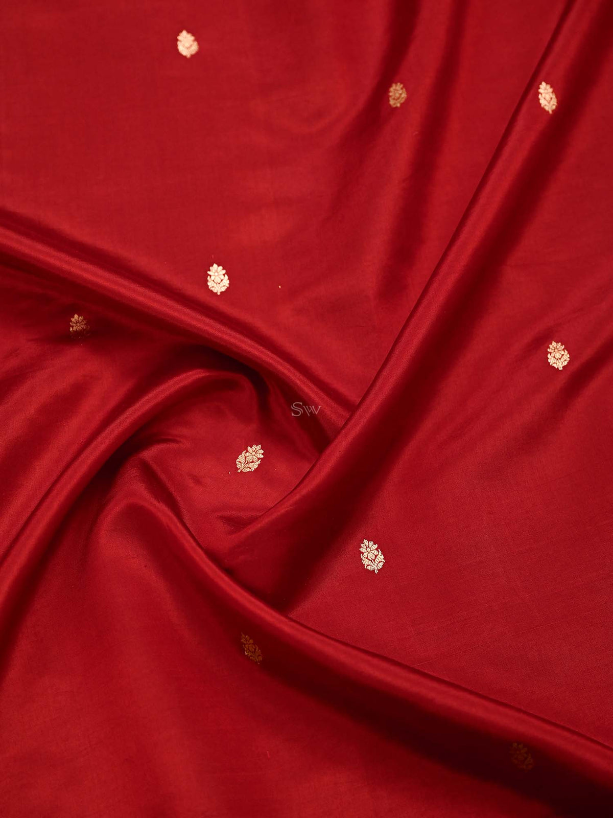 Maroon Booti Katan Silk Handloom Banarasi Saree