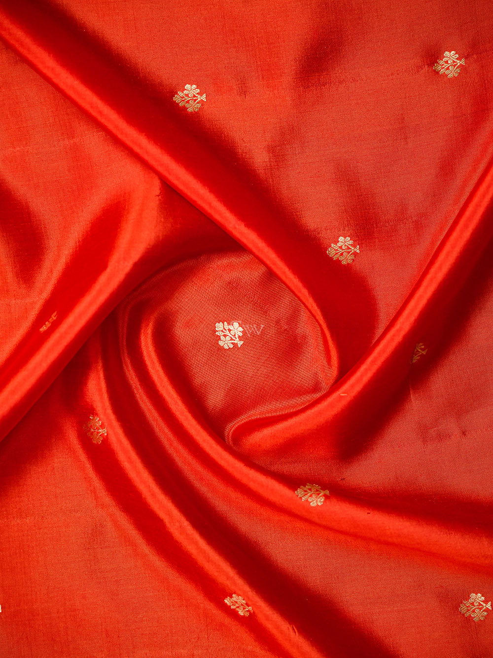 Orange Booti Katan Silk Handloom Banarasi Saree