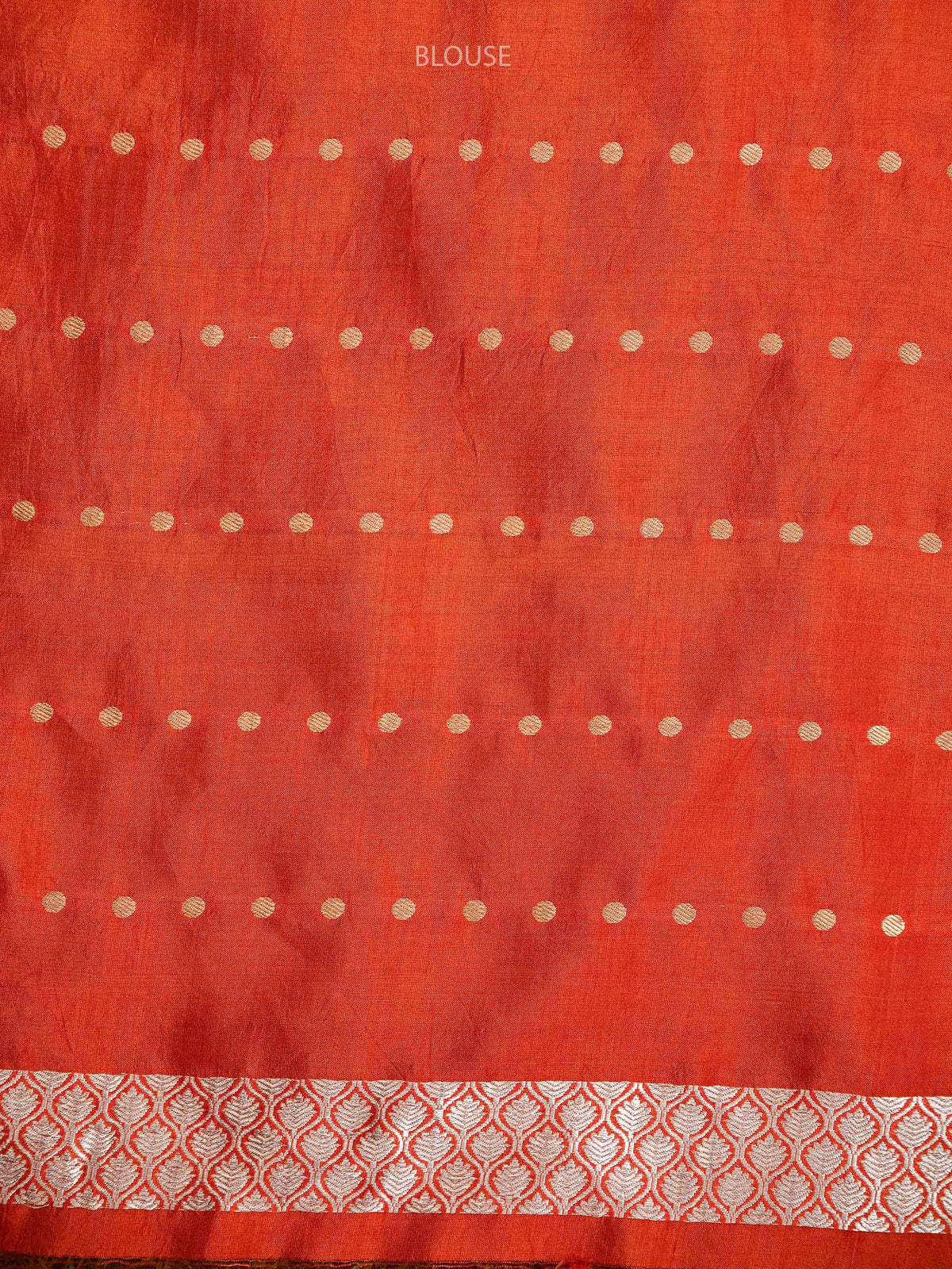 Orange Booti Katan Silk Handloom Banarasi Saree