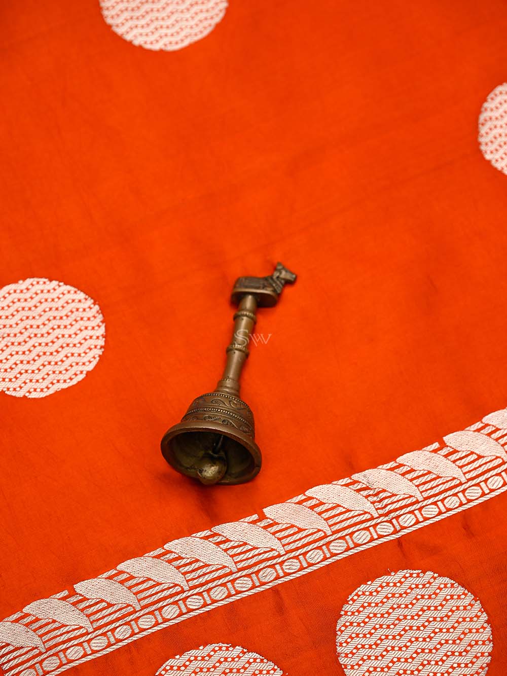 Orange Boota Katan Silk Handloom Banarasi Saree
