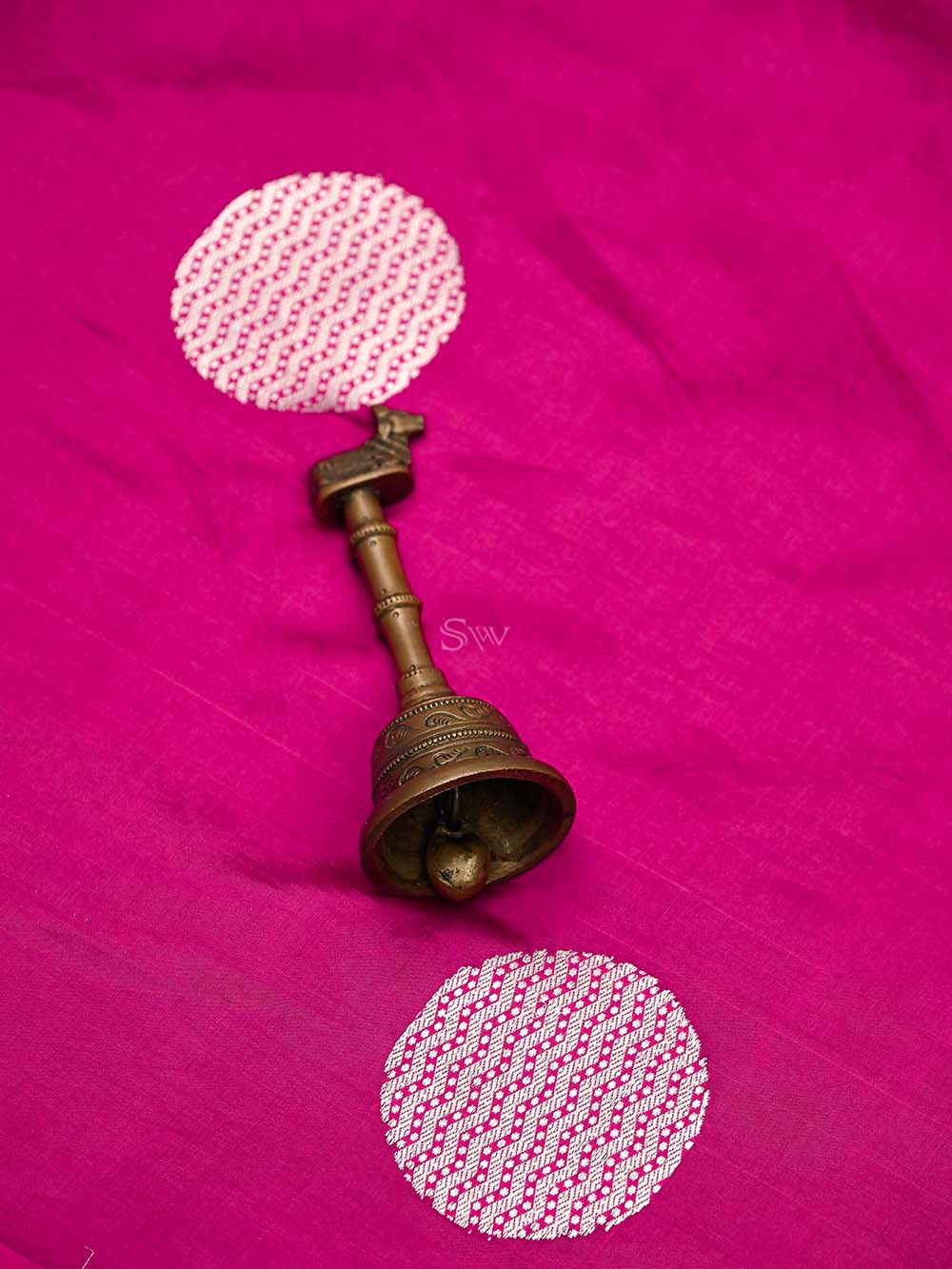 Magenta Boota Katan Silk Handloom Banarasi Saree - Sacred Weaves