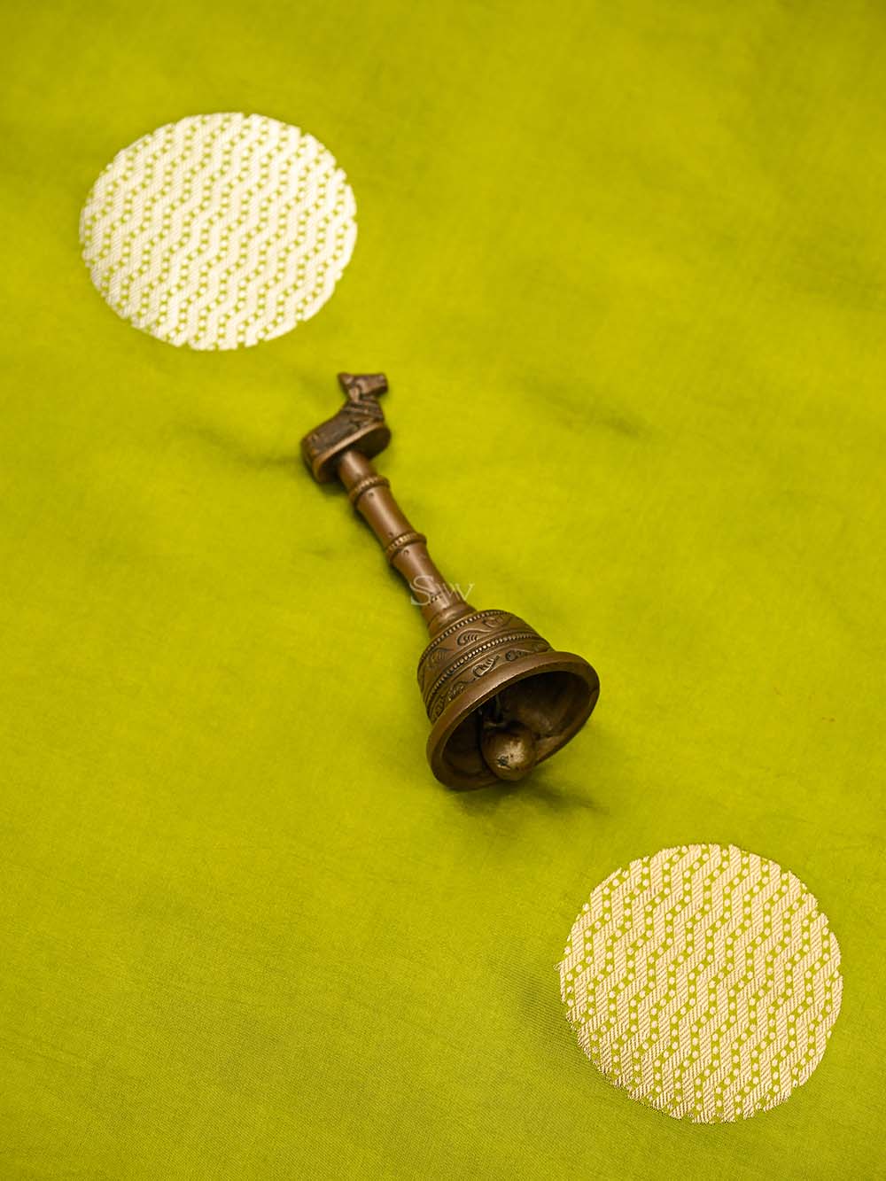Lime Green Sona Rupa Boota Katan Silk Handloom Banarasi Saree