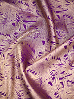 Purple Silk Shikargah Brocade Handloom Banarasi Saree - Sacred Weaves