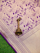 Purple Silk Shikargah Brocade Handloom Banarasi Saree - Sacred Weaves