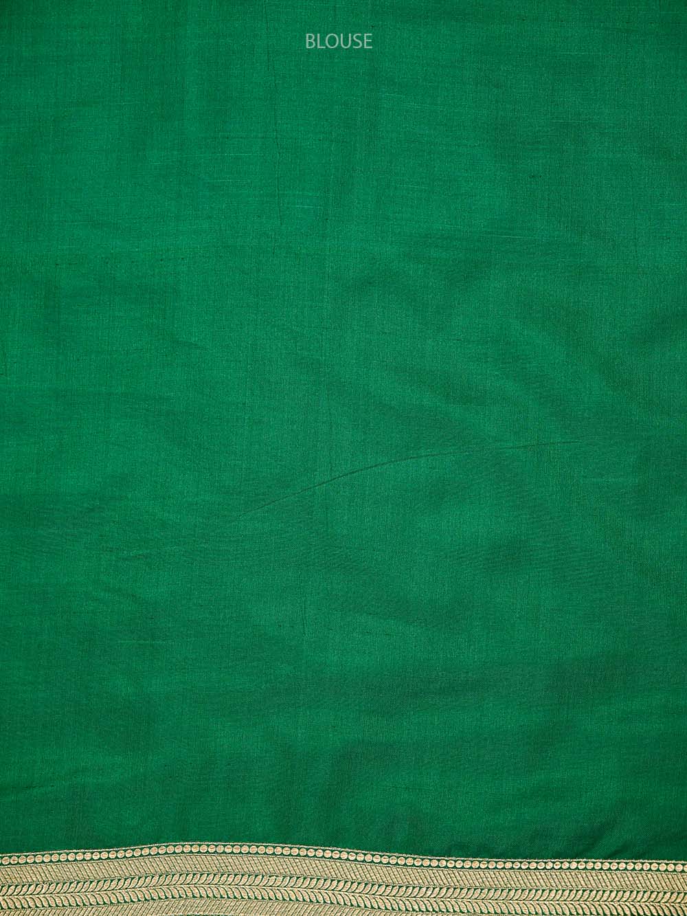 Bottle Green Silk Shikargah Brocade Handloom Banarasi Saree - Sacred Weaves