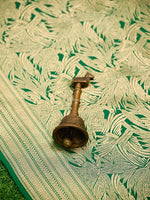 Bottle Green Silk Shikargah Brocade Handloom Banarasi Saree - Sacred Weaves