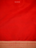 Red Silk Shikargah Brocade Handloom Banarasi Saree - Sacred Weaves