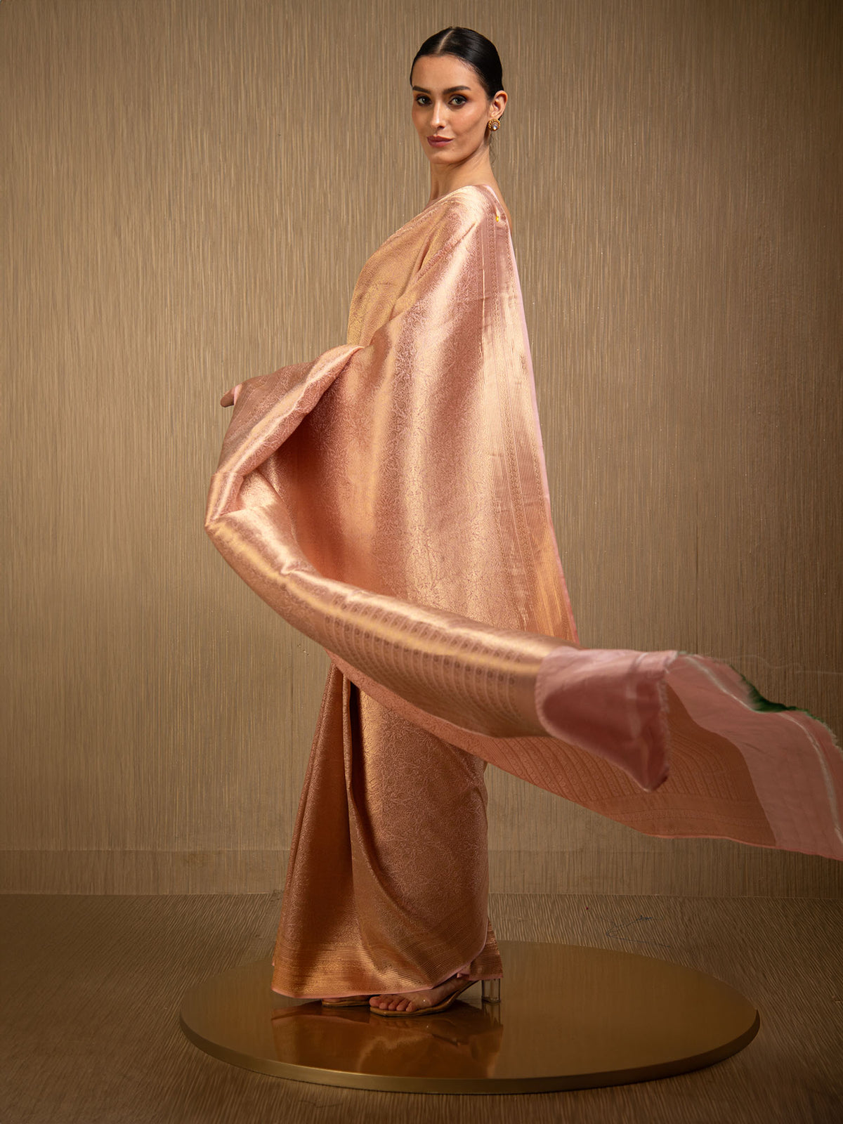 Pastel Pink Silk Brocade Handloom Banarasi Saree