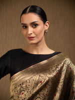 Black Meenakari Silk Brocade Handloom Banarasi Saree