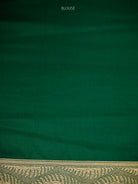 Bottle Green Meenakari Silk Brocade Handloom Banarasi Saree - Sacred Weaves
