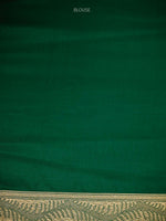Bottle Green Meenakari Silk Brocade Handloom Banarasi Saree - Sacred Weaves